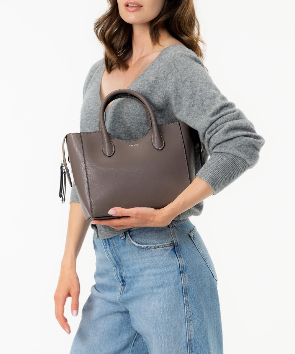 Lilly Pebbled Leather Satchel | Top-Handle Bag – AALLYN
