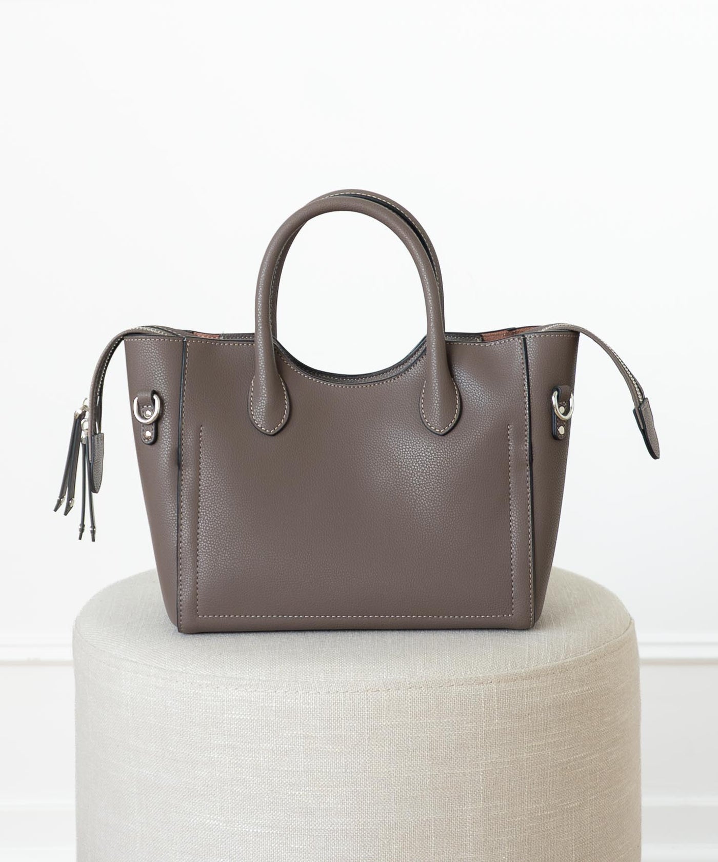 Lilly Pebbled Leather Satchel | Top-Handle Bag – AALLYN