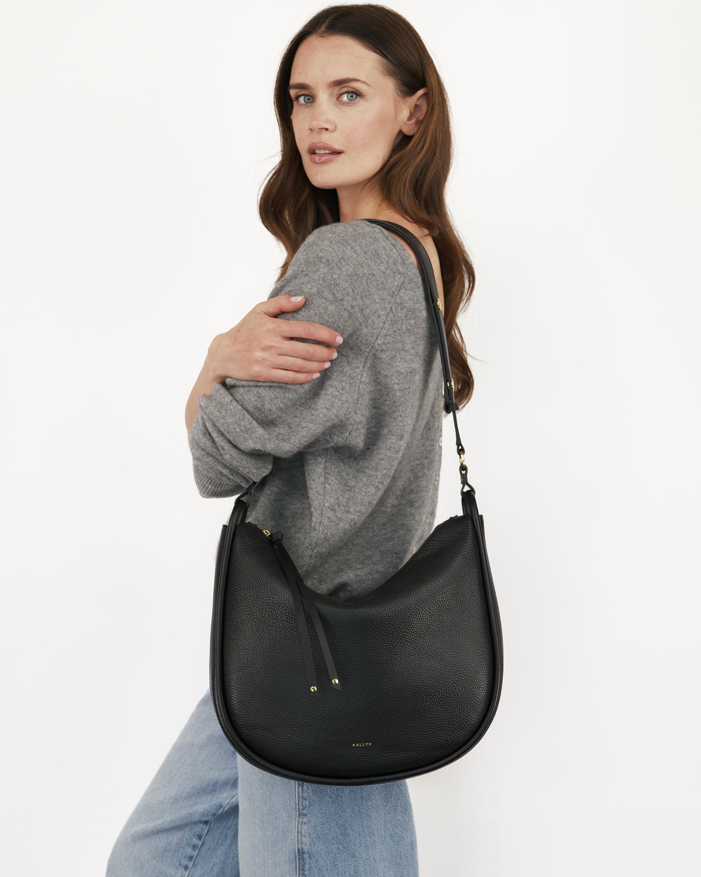 Marley Hobo Spacious Pebbled Leather Hobo Bag – AALLYN