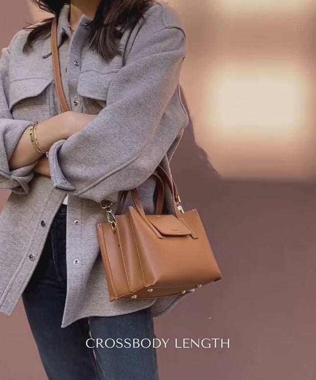Mini Stella Satchel | Compact Leather Satchel with Dual Straps
