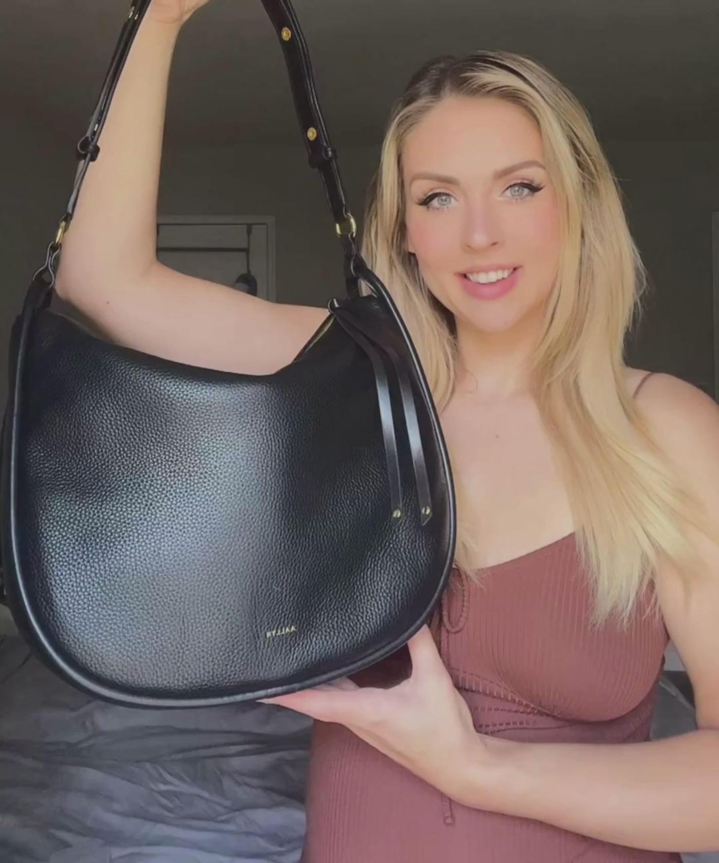 Elle Hobo Purse Dark Taupe for Women Shoulder Bag
