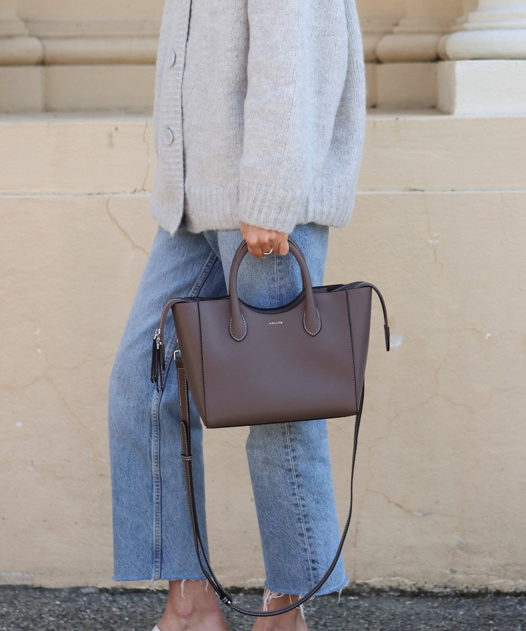 Lilly Satchel | Dual-Zip Pebbled Leather Satchel with Crossbody